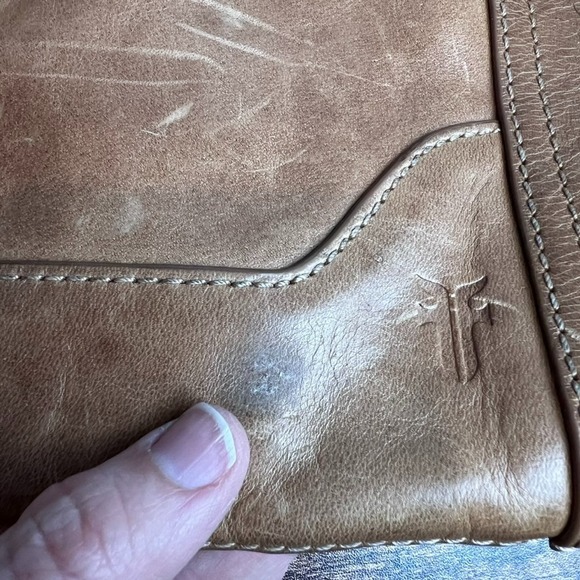 Frye Melissa Brown Leather Crossbody Zip Bag Shoulder READ - Picture 3 of 12